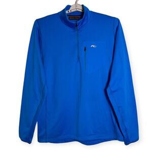 KJUS Hydraulic Half Zip Mid-Layer SIZE 3XL Blue Long Sleeve Performance Golf Top